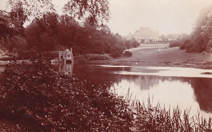 Tortworth Court in Gloucestershire from the Lake.