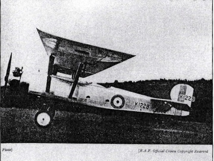 A photograph from a book in Bob's collection entitled 'Parnall's Aircraft' by Ken Wixey (1998) of an advertisement for the Parnall Parasol Monoplane.