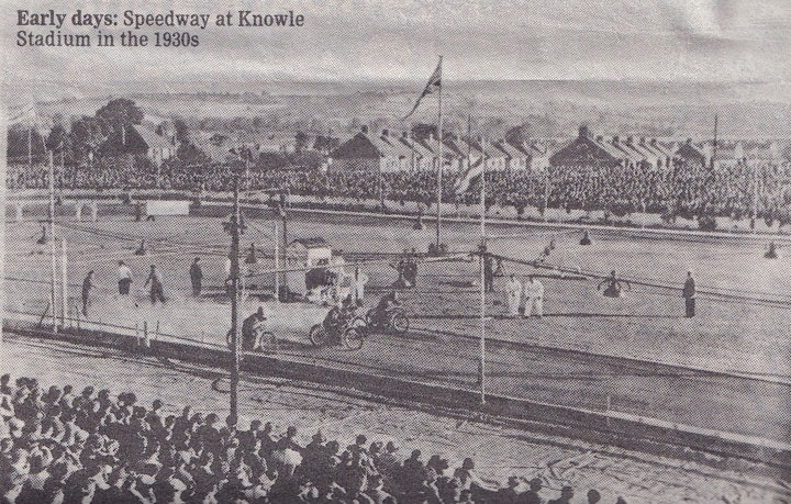 Copy of a photograph in the Bristol Evening Post feature (22nd February 2010) on the history Speedway Racing in Bristol