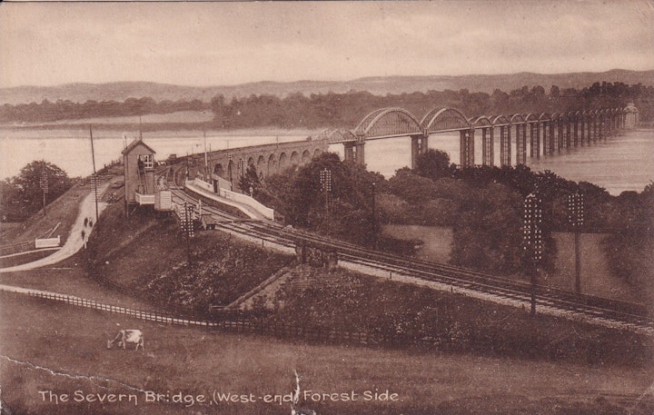 Severn Bridge (West end) Forest side with the Cotswold Hills in the distance (The Cotswold Publishing Co., Ltd, Wotton-under-Edge) 1/2