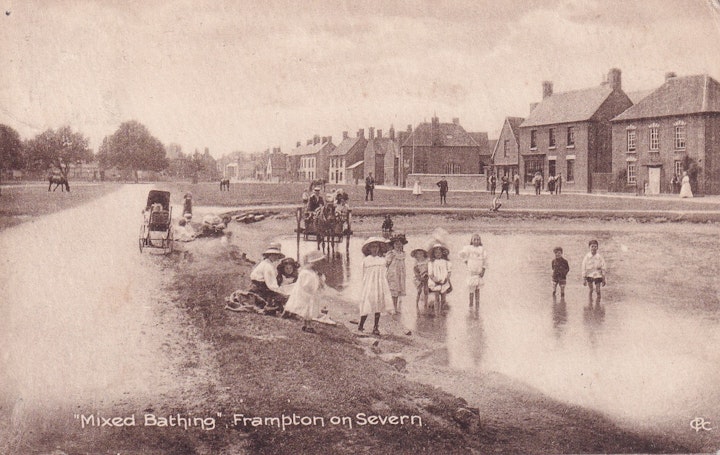 The village pond at Frampton-on-Severn in Gloucestershire (The Cotswold Publishing Co., Ltd., Wotton-under-Edge) posted in 1917.