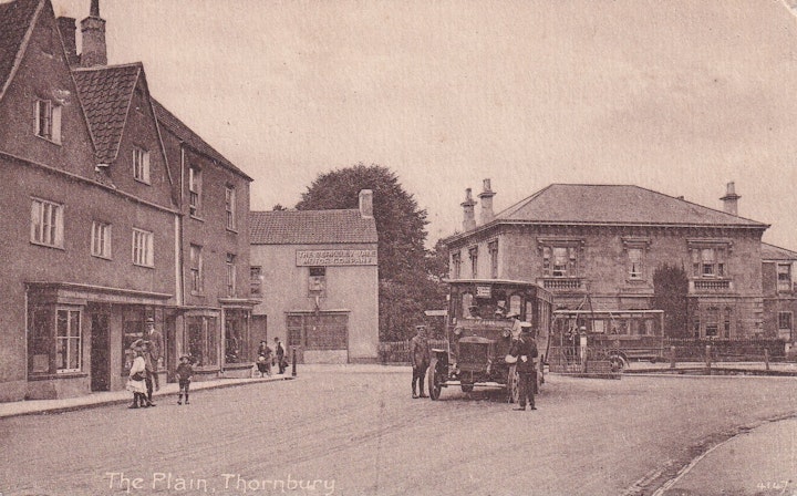 The Plain in Thornbury in Gloucestershire (T. H. S. & Co's Bristol Series) posted on 7th September 1920.