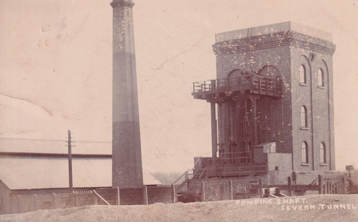 Pumping Shaft, Severn Tunnel at New Passage (Gloucestershire) (Kodak) posted on November 14th 1905 1/2.