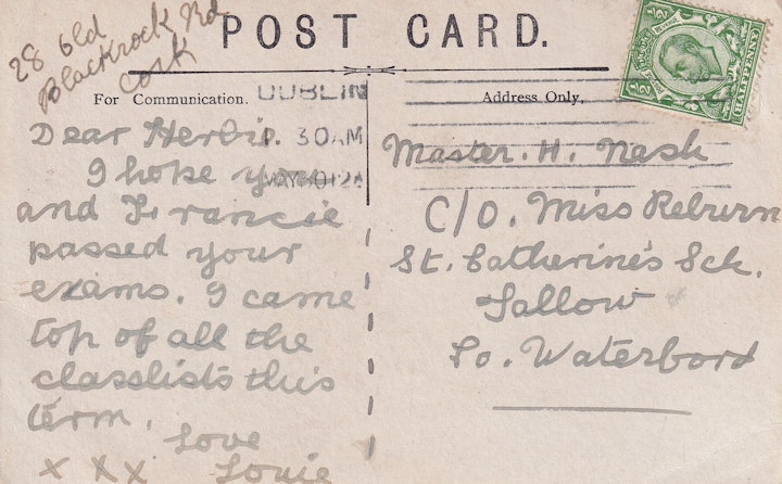 Reverse of the previous image of the Dockside, Sharpness in Gloucestershire sent on May 30th 1912 2/2