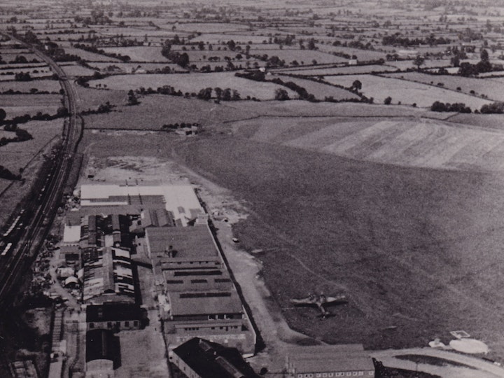 Copy of an aerial photograph of Parnalls factory during the early years of WW2