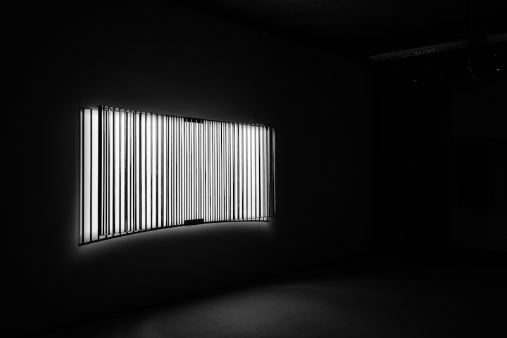 Liwia Dekert, screen, steel, light, black and white -