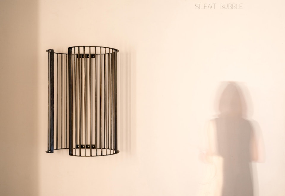Liwia Dekert, installation close up, silent bubble, steel -