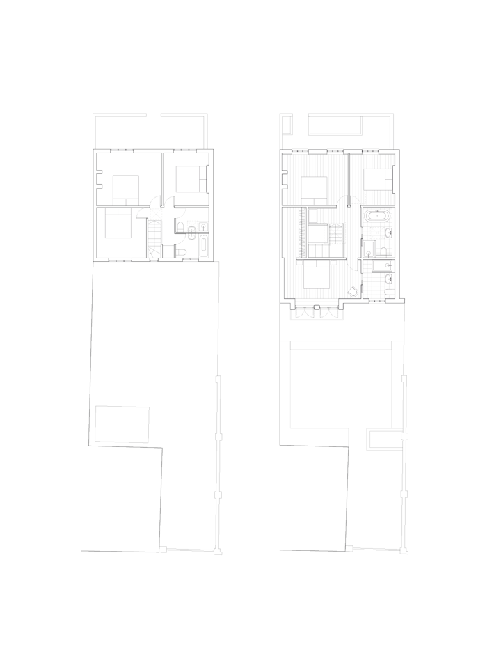 first floor: existing + completed