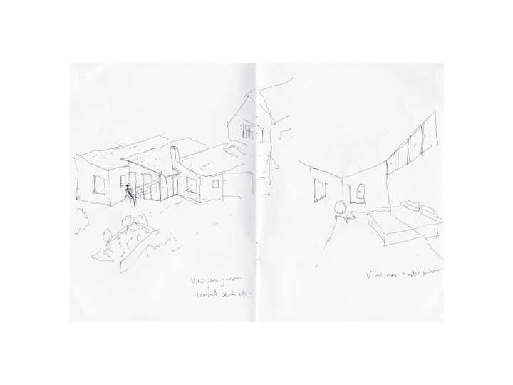 sketch external and bedroom