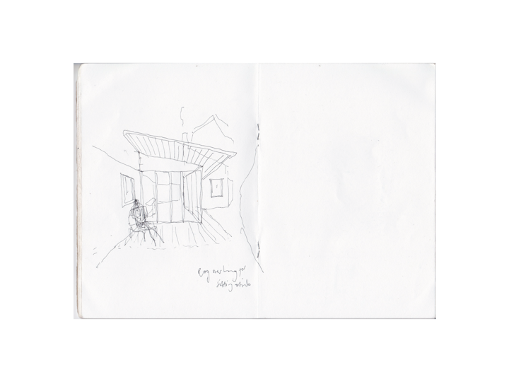 sketch overhang roof