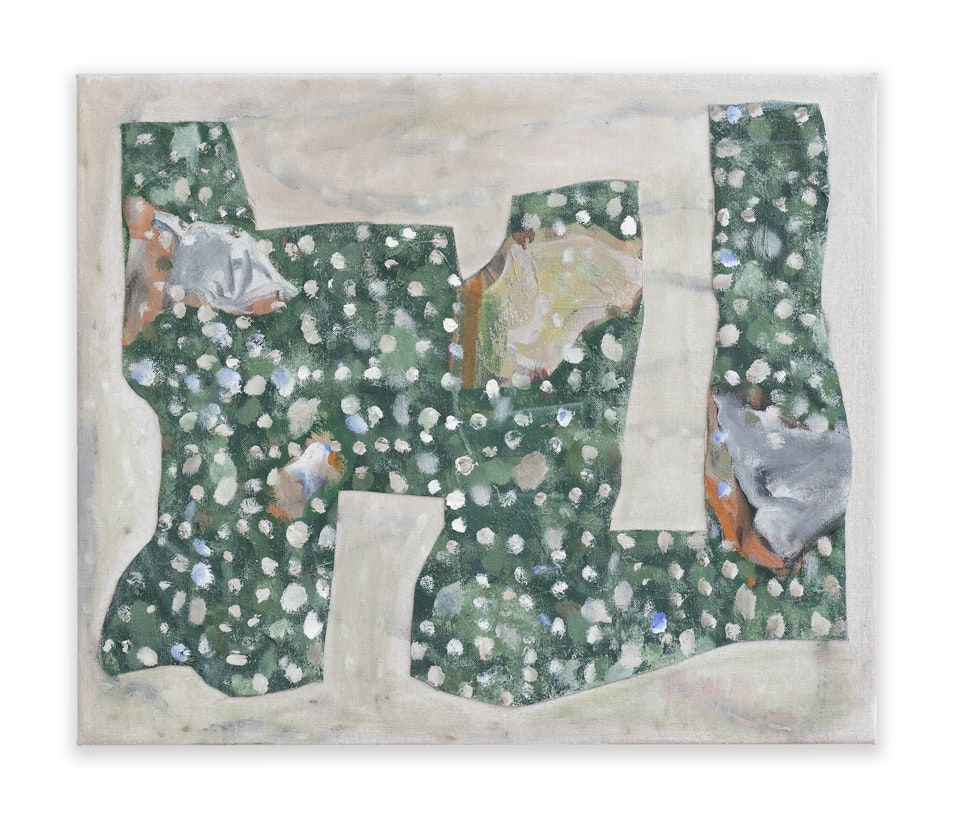A Genealogy of Difference - Region - Ruins, 2022, oil and collage on linen, 46 x 55 cm