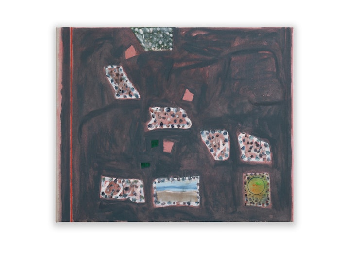 Recent Paintings - Souvenirs (RW), 2022, oil paint, acrylic and collage on linen, 60 x 73 cm.