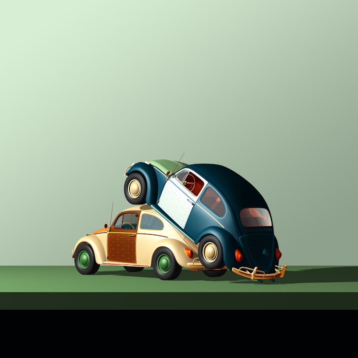 VW Beetle Art Print