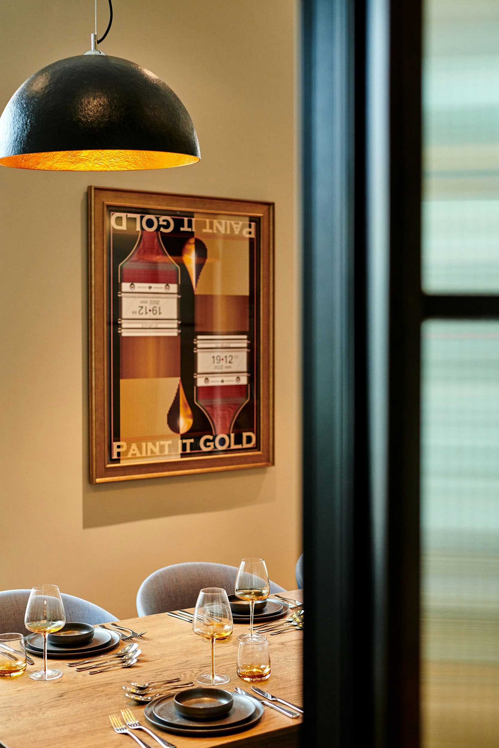 Build to rent artwork - Gilders Yard - Vintage industrial poster design for the private meeting room interior