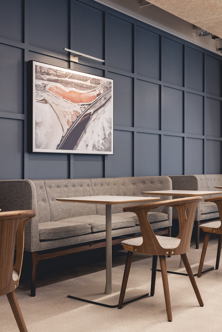Jan's work can be printed and framed in a stunning blox frame as shown here. Tom Hegen photography, Astra Zenecas offices, London.