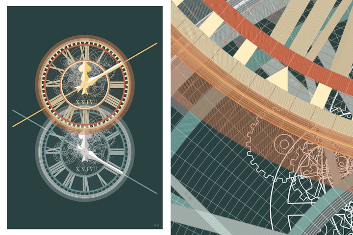 Time. Contemporary clock art.