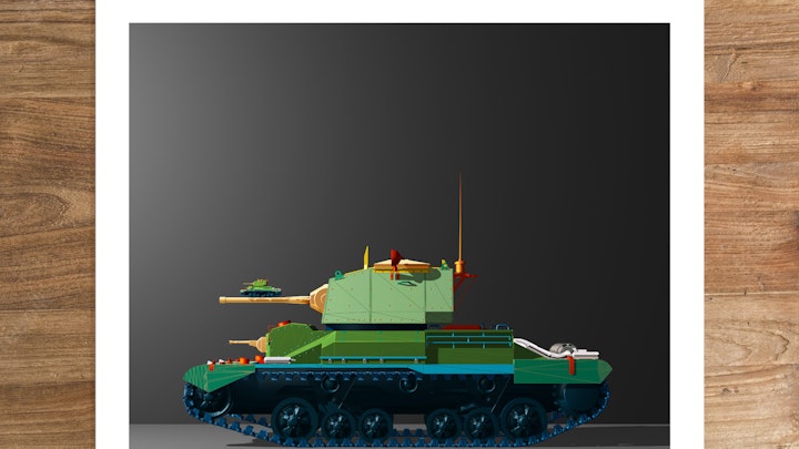 Military art print. Tank. Available in multiple sizes. Framed or unframed.