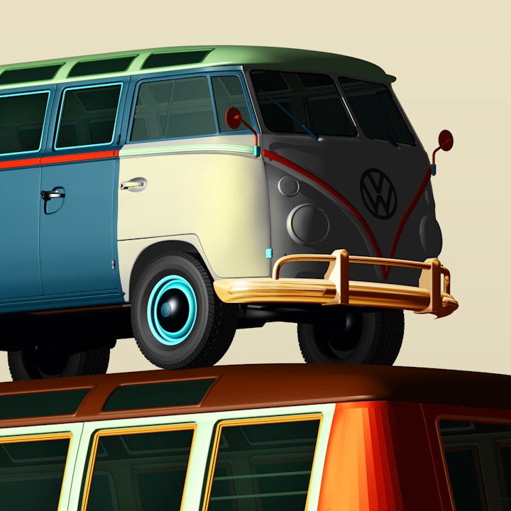 VW campervan art detail