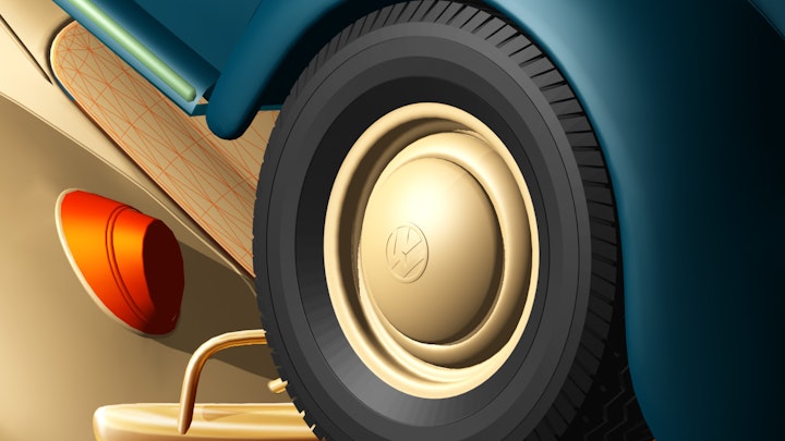 VW Beetle art detail