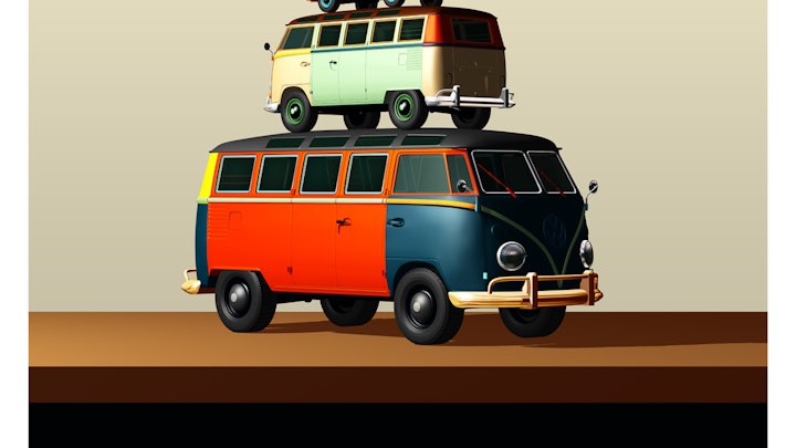 VW campervan art print