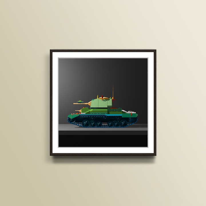 British tank art. Military. Framed