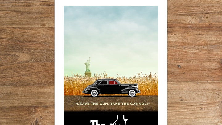 The Godfather art print. Available in various sizes, framed or unframed.