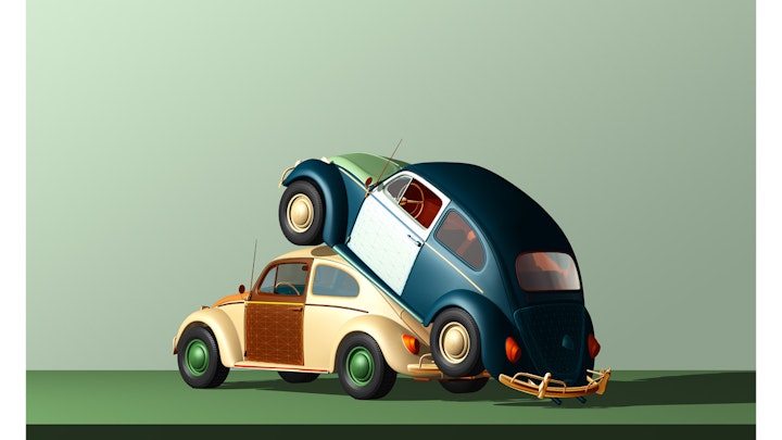 VW Beetle art print