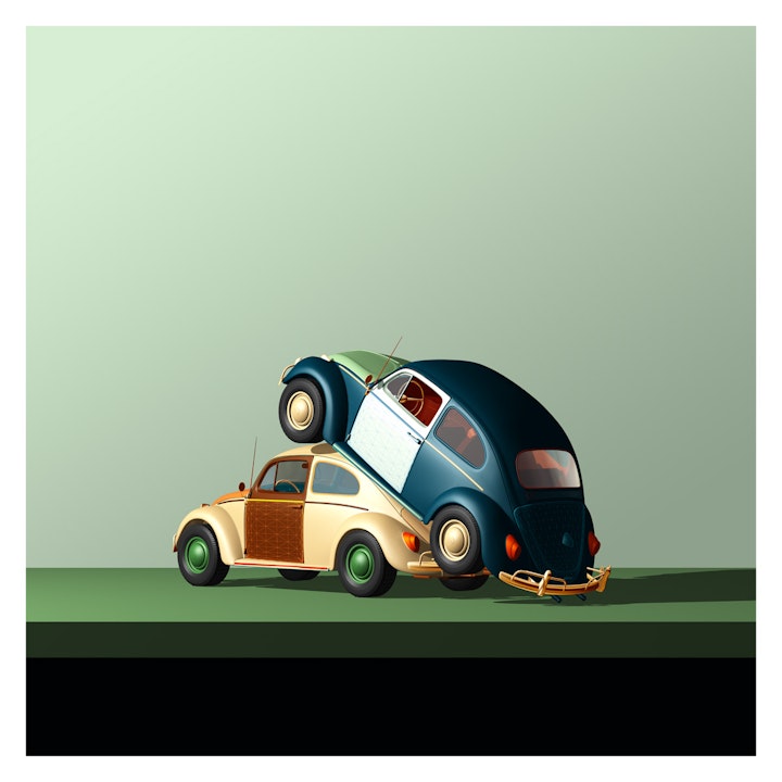 VW Beetle art print