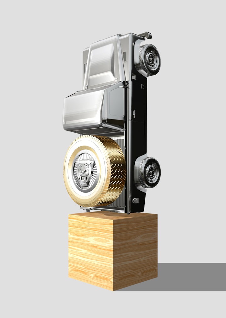 Contemporary art trophies. Bespoke art collection. jaguar landrover.
technology, engineering, local company. university
sponsor.