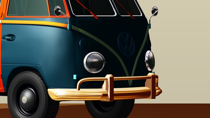 Volkswagen Campervan Art print. Detail.