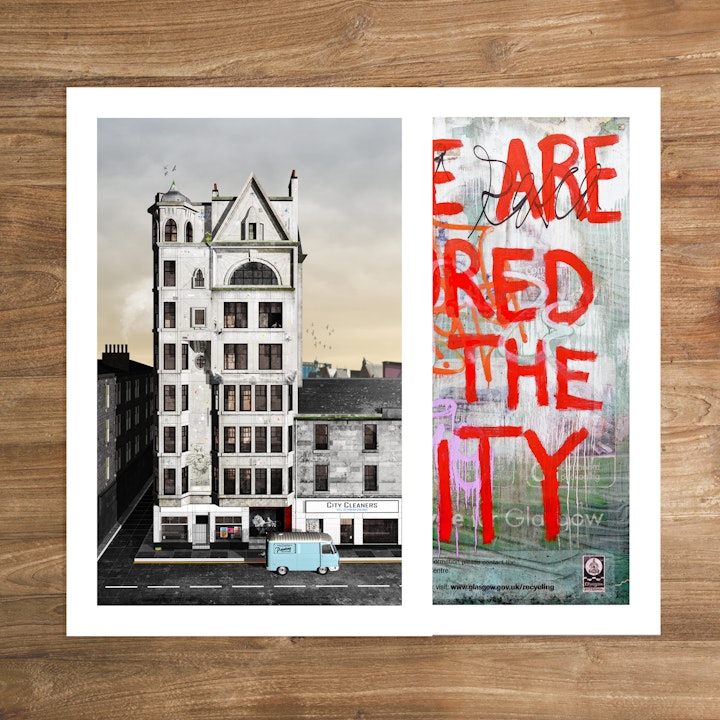 New Print Pair | Lion Chambers + Bored In The City | Glasgow Architecture + Street Art