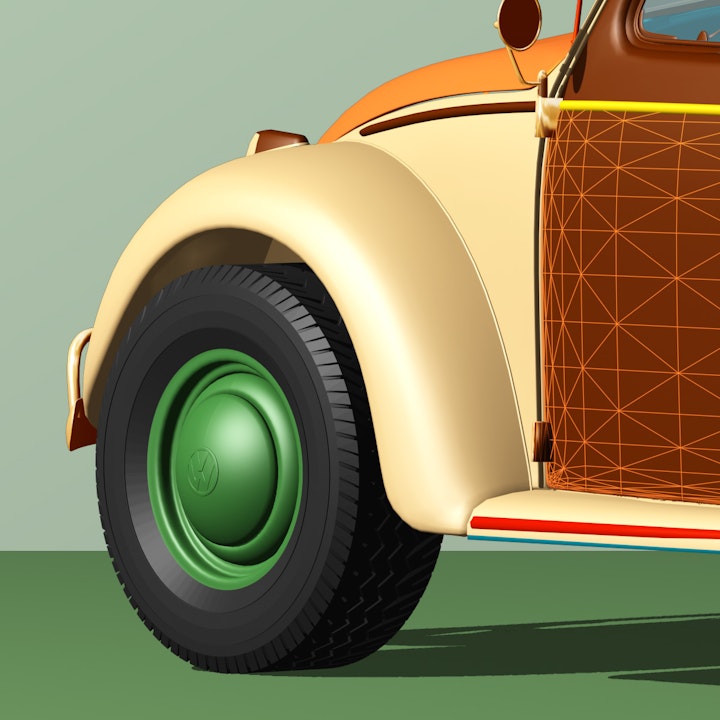 VW Beetle art detail