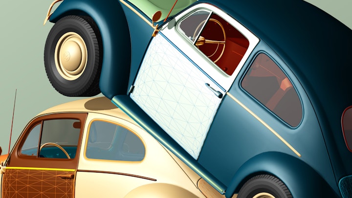 Volkswagen Beetle Art print. Detail.