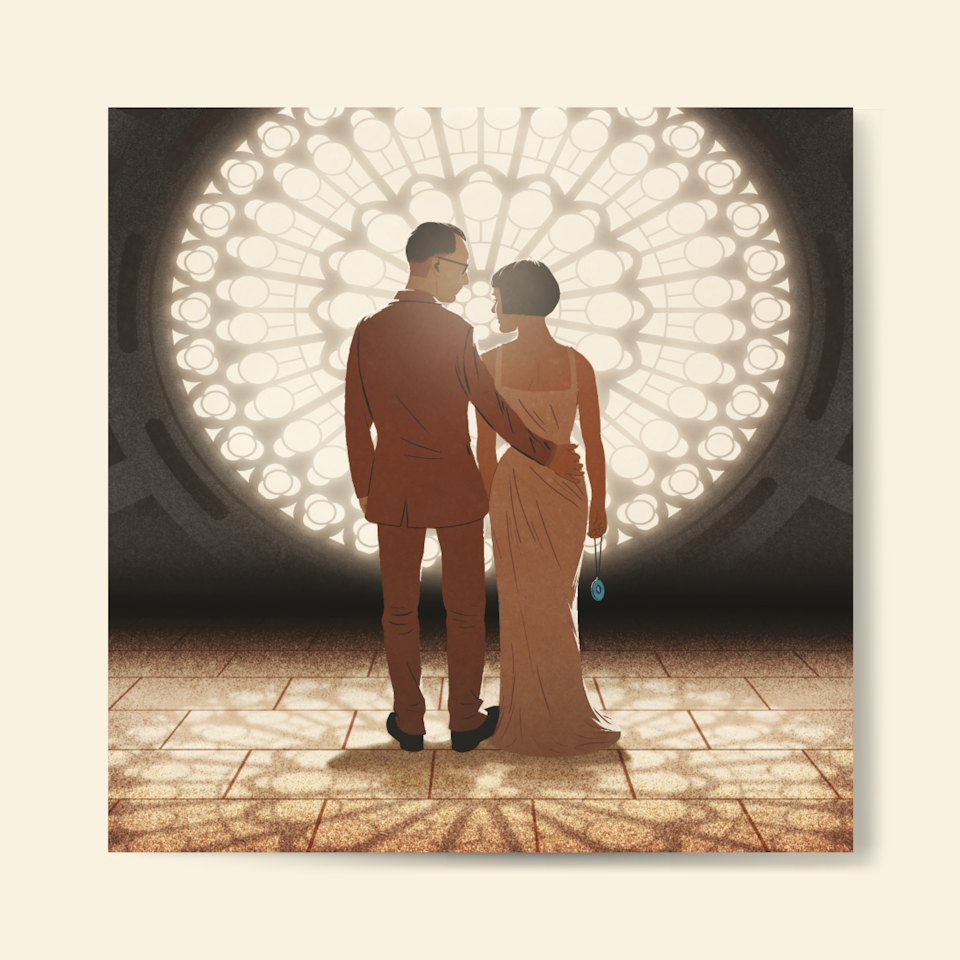 Illustration - Wedding invitation. The bride is a huge fan of 80s sci-fi and fantasy media, so I chose to reference the closing shot of 'The Empire Strikes Back'.
