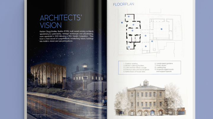 Client: University of Kent. Brochure to attract investors for a major capital works project to create a state-of-the-art digital media facility in a Chatham Dockyard building.
