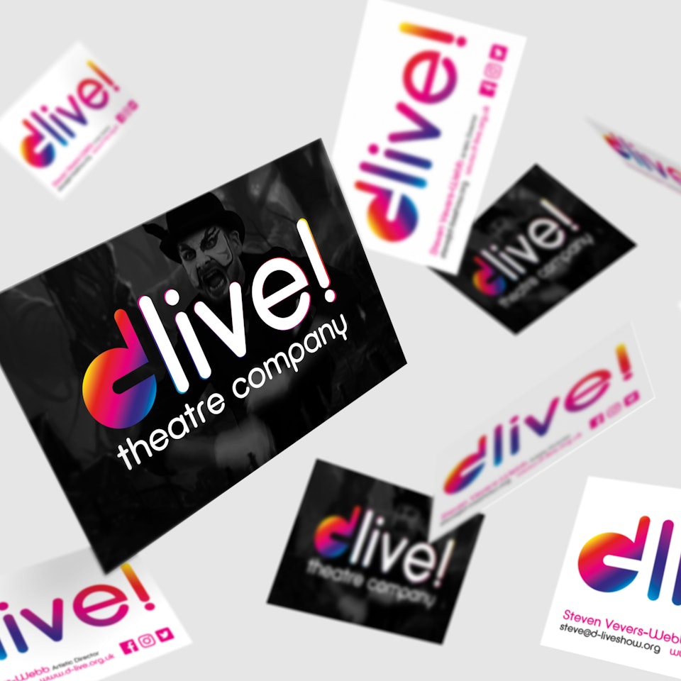 Logos and Branding - D-Live! is one of the UK's most prominent deaf-led theatre companies. Their logo was designed to be progressive and approachable, reflecting their cutting-edge approach to theatre and community projects.