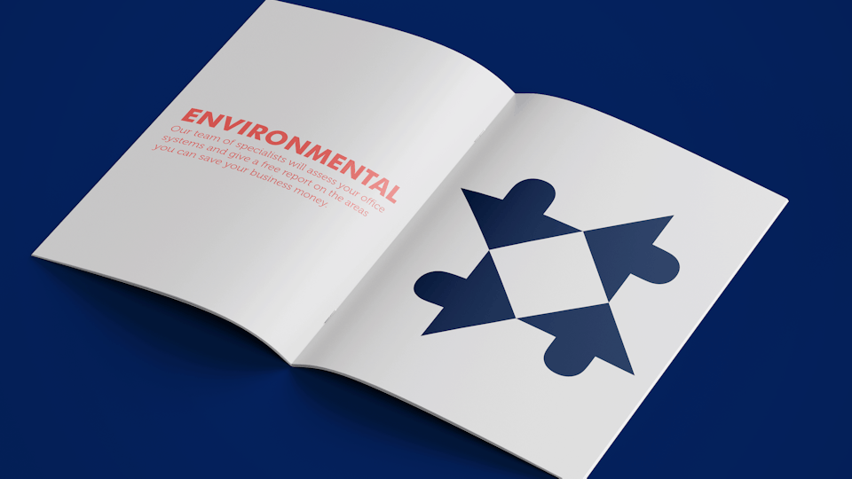 Brochures - Client: Develop Systems Ltd. Promotional brochure spread. The recycling symbol is formed using a section from the company logo.