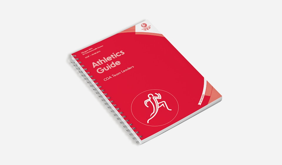 Glasgow 2014 - Athletics Guide  - an example of one of the 34 guidebooks created for the 17 sports at Glasgow 2014.