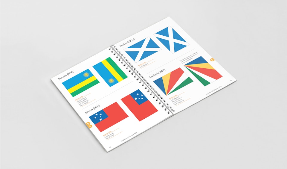 Glasgow 2014 - I created the artwork for each of the 70 competing nations' flags, which was then also used to create physical flags as well as icons for broadcast.