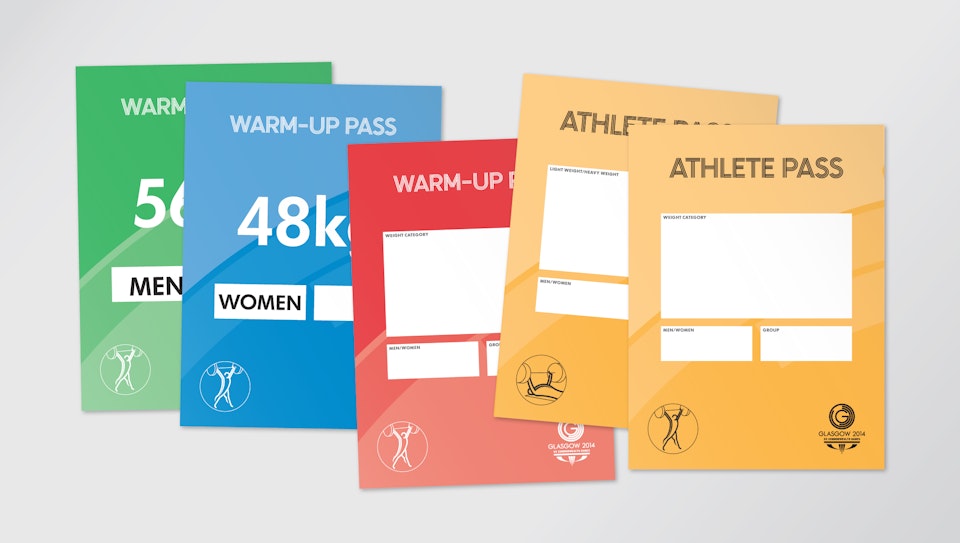 Glasgow 2014 - A selection of access passes for Weightlifting.