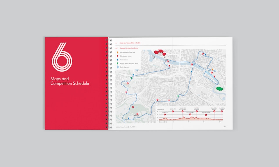 Glasgow 2014 - Athletics Guide with pull out map of the marathon route.