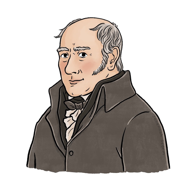 Historical Portraits - Historical portrait illustration of Georgian era British geologist William Smith.
