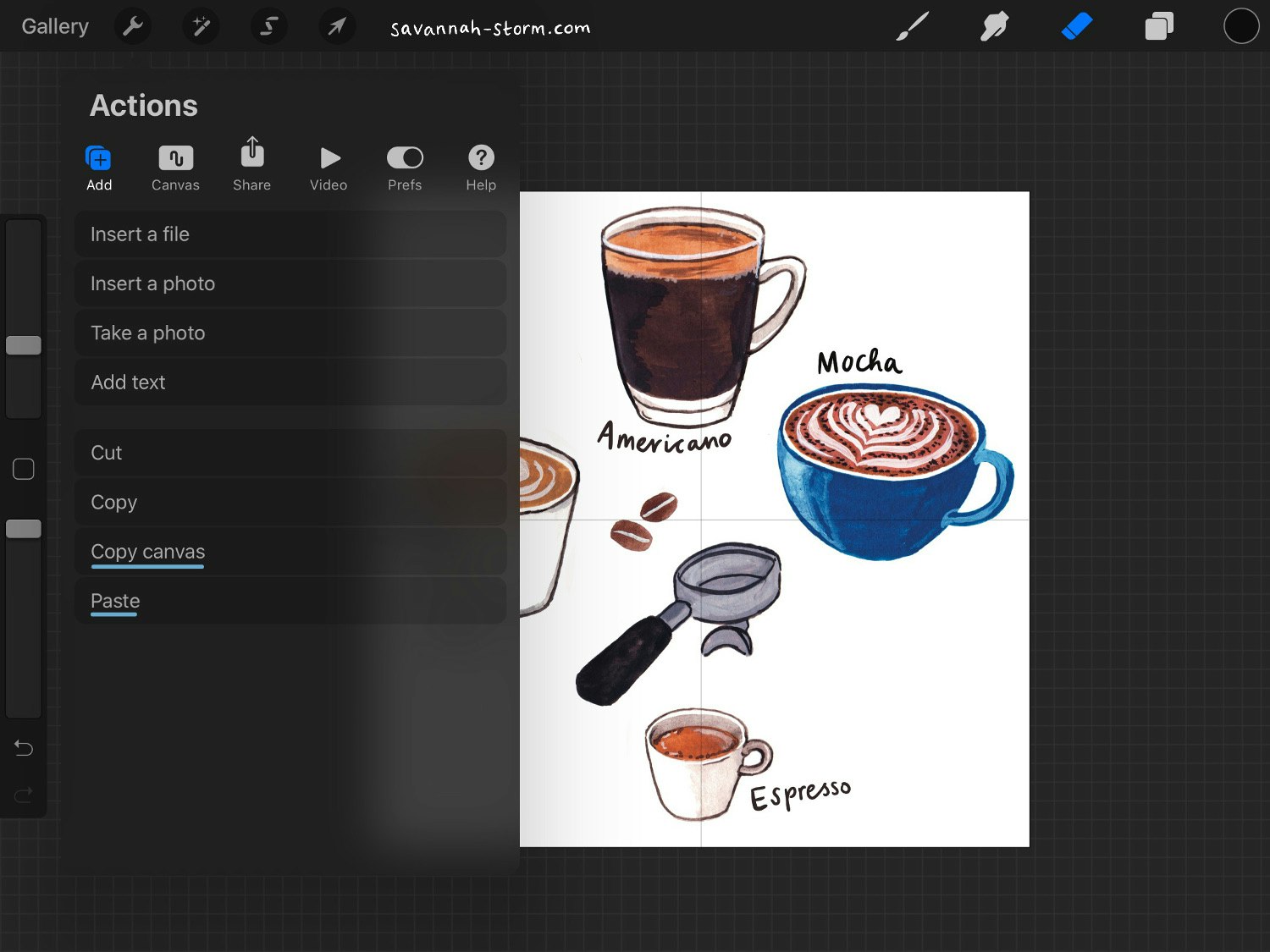 Screenshot of Procreate on the iPad, showing the process of creating an illustrated repeat pattern.