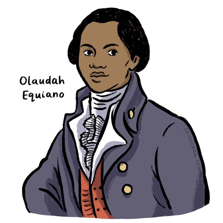 Jane Ewbank York Trail - Illustration of Olaudah Equiano, a writer and abolitionist from the Georgian era.