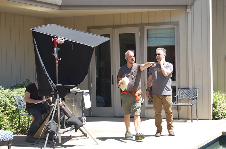 Director Matthew Riutta with production designer Rob Riutta.