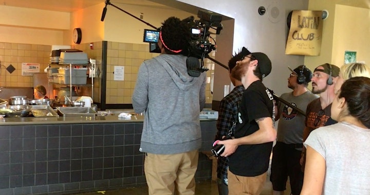 The crew captures Darlene Popovic as Shirley, the lunch lady in a pensive scene.