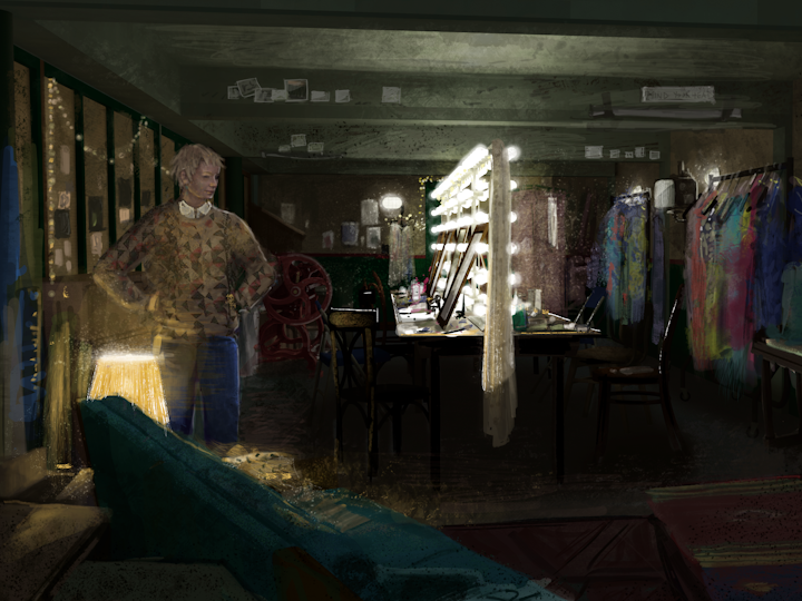 'Dressing room' illustration by Jonathan Houlding