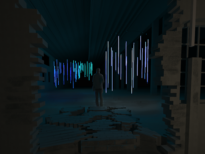 illustration of light installation, by Jonathan Houlding