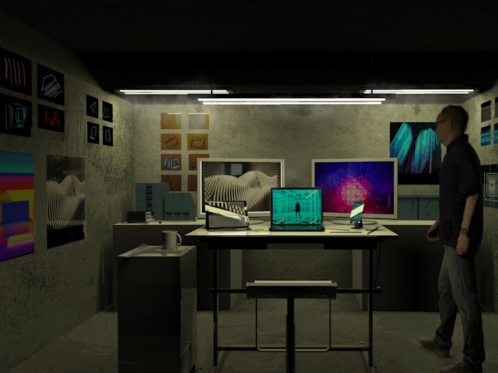 first version of the artists space, illustration by Jonatthan Houlding