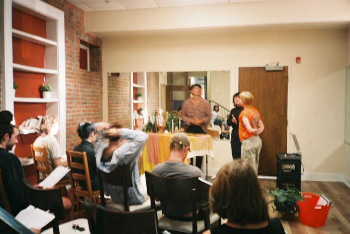 A DAY IN THE LIFE - A typical site during weekly rehearsal.